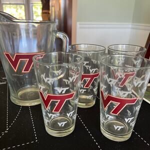 Virginia Tech Pitcher and Glasses set